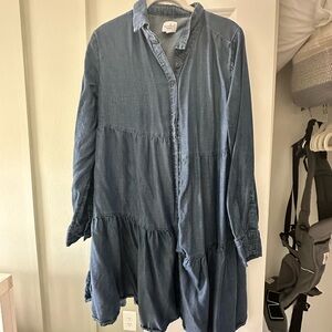 Maternity by Ingrid & Isabel Blue Denim Dress